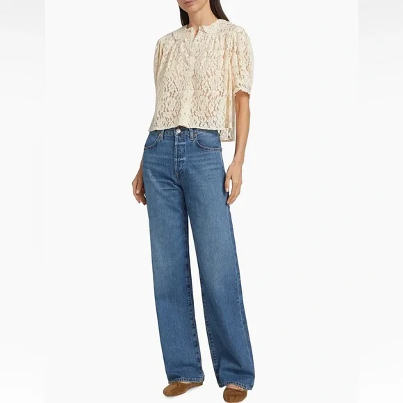 DÔEN Lenore Lace Short-Sleeve Blouse - Picture 3 of 14